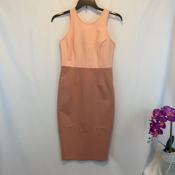 12th Heart Body Con Dress Color Block Peach Size L - Picture 1 of 9